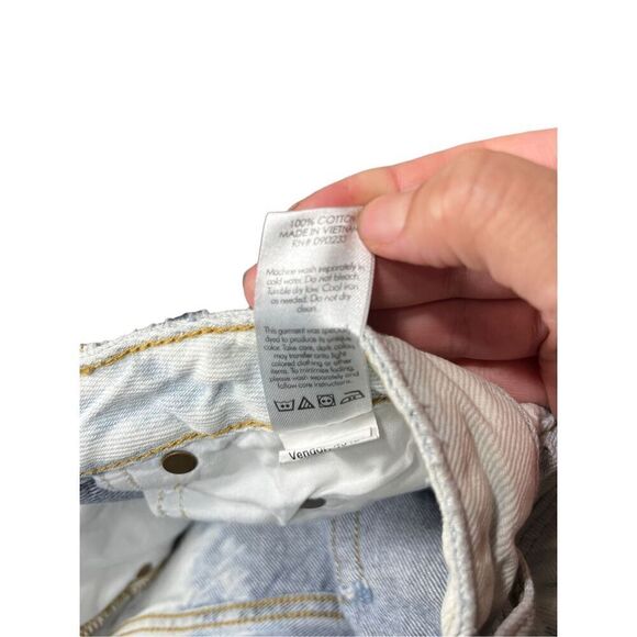 PacSun Womens 90s Boyfriend Jeans Blue Wash Bleach Spots High Waist Size 27 - Picture 9 of 9